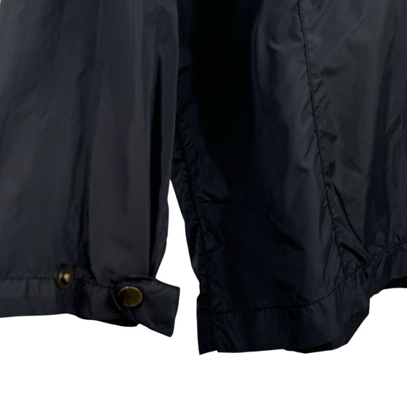 Vintage 90s Ann Taylor Windbreaker Jacket Black Nylon Hooded Pullover | Small - Picture 7 of 11